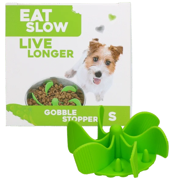 Anti Schling Einsatz für Hundenäpfe mit Saugnäpfen, Grün S, Bodendurchmesser 9,5 cm – Eat Slow Live Longer Gobble Stopper