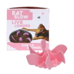 Anti Schling Einsatz für Hunde aus Silikon mit Saugnäpfen, M, Bodendurchmesser 11,5 cm, Rosa – Eat Slow Live Longer Gobble Stopper