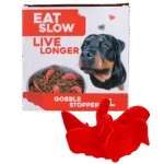 Anti Schling Einsatz für Hundenäpfe mit Saugnäpfen, Rot L, Bodendurchmesser 14,5 cm – Eat Slow Live Longer Gobble Stopper