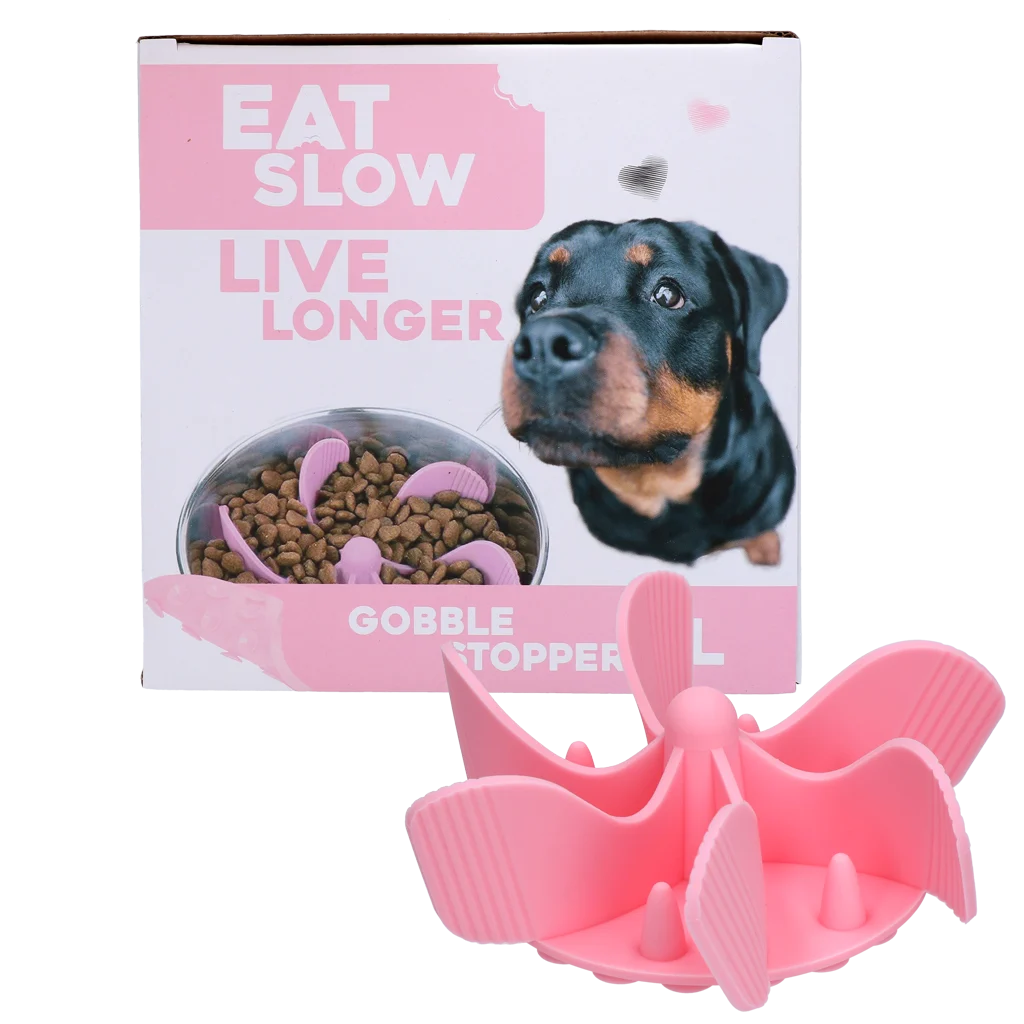 Anti Schling Einsatz für Hundenapf mit Saugnäpfen, Rosa L, Bodendurchmesser 14,5 cm – Eat Slow Live Longer Gobble Stopper – Bild 1