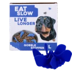 Anti Schling Einsatz für Hundenapf mit Saugnäpfen, Blau L, Bodendurchmesser 14,5 cm – Eat Slow Live Longer Gobble Stopper
