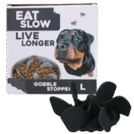 Anti Schling Einsatz für Hundefutternapf mit Saugnäpfen, Grau L, Bodendurchmesser 14,5 cm – Eat Slow Live Longer Gobble Stopper