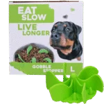 Anti Schling Einsatz für Hundenäpfe mit Saugnäpfen, Grün L, Bodendurchmesser 14,5 cm – Eat Slow Live Longer Gobble Stopper