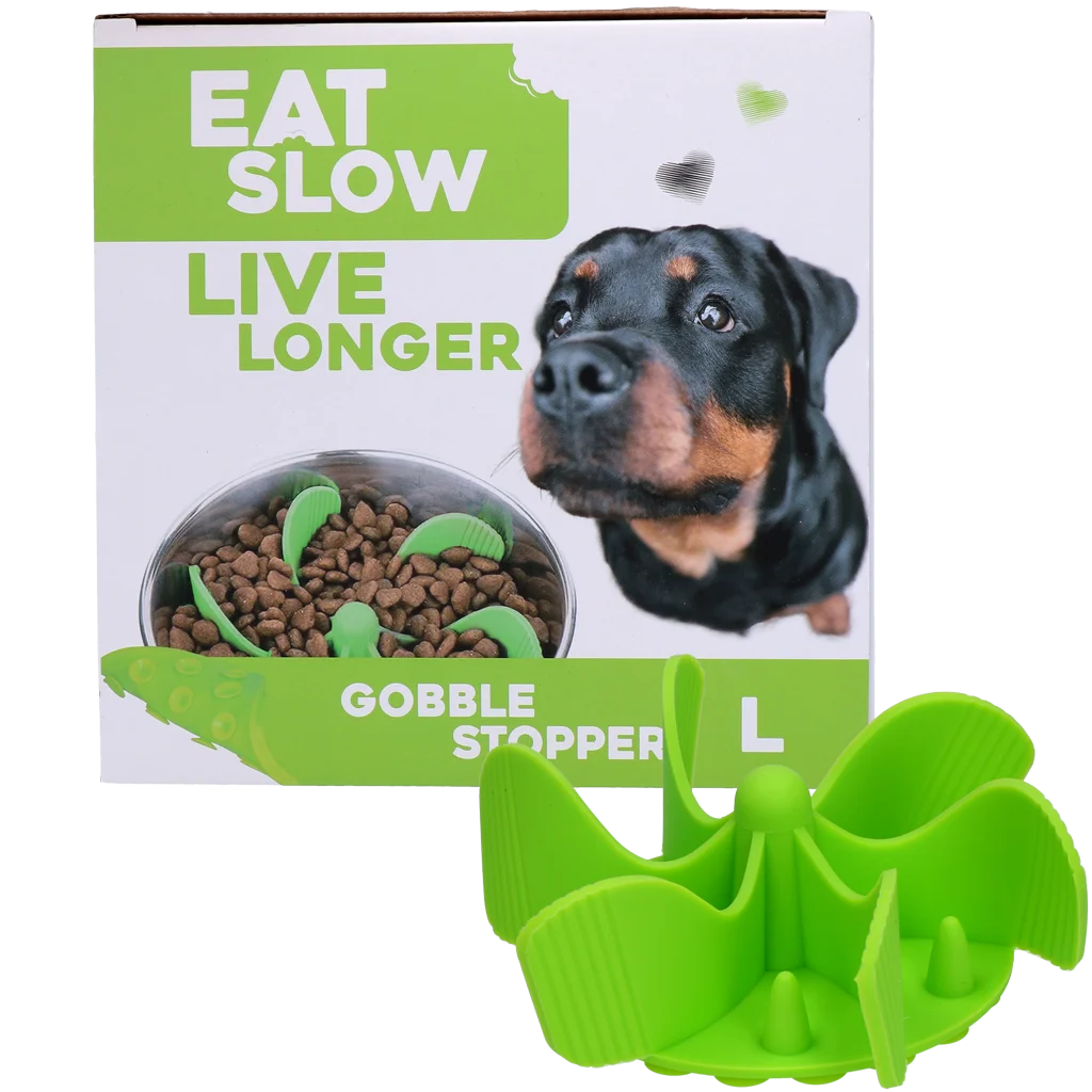 EATS065TS.png Anti Schling Einsatz für Hundenäpfe mit Saugnäpfen, Grün L, Bodendurchmesser 14,5 cm – Eat Slow Live Longer Gobble Stopper – Bild 1