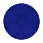 Schleckmatte für Hunde mit Fußballmuster und Saugnäpfen, Ø 22 cm, Blau – Eat Slow Live Longer Lick Mat Soccer Ball – Bild 2