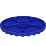 Schleckmatte für Hunde mit Fußballmuster und Saugnäpfen, Ø 22 cm, Blau – Eat Slow Live Longer Lick Mat Soccer Ball – Bild 3