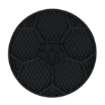 Leckmatte für Hunde mit Fußballmuster und Saugnäpfen, Ø 22 cm, Grau – Eat Slow Live Longer Lick Mat Soccer Ball – Bild 2