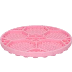 Schleckmatte für Hunde mit Fußballmuster und Saugnäpfen, Ø 22 cm, Rosa – Eat Slow Live Longer Lick Mat Soccer Ball – Bild 3