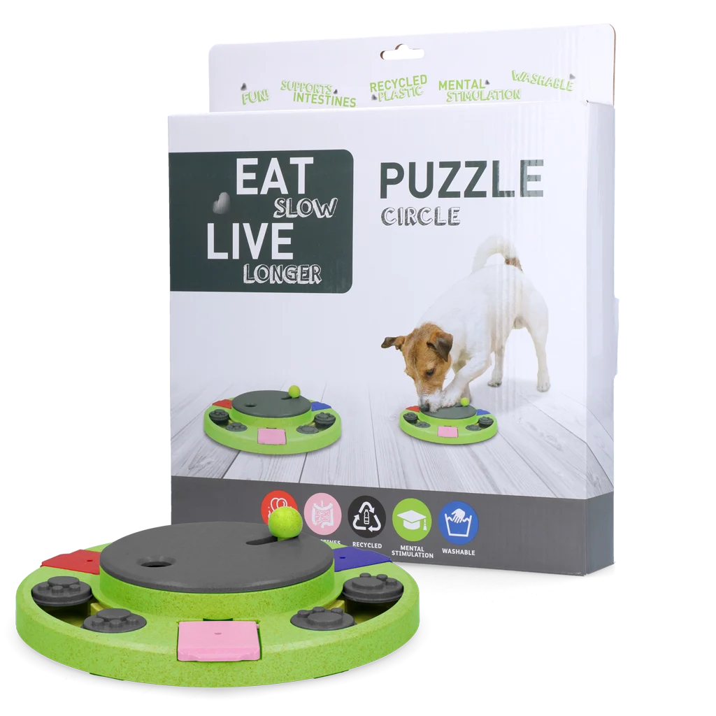 EATS070A.png Hundepuzzle für Futterbrocken und Snacks mit rutschfesten Füßen – Eat Slow Live Longer Puzzle Circle – Bild 1