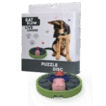 Hundepuzzle mit Schiebeteilen für Trockenfutter und Snacks – Eat Slow Live Longer Puzzle Disc