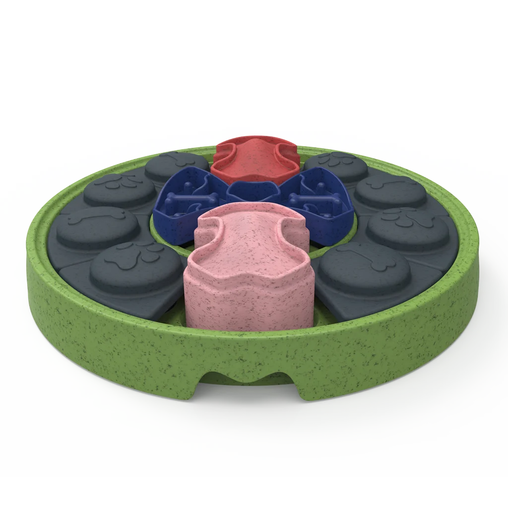 Hundepuzzle mit Schiebeteilen für Trockenfutter und Snacks – Eat Slow Live Longer Puzzle Disc – Bild 2