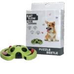 Hundepuzzle für Trockenfutter und Snacks mit rutschfesten Füßchen – Eat Slow Live Longer Puzzle Beetle