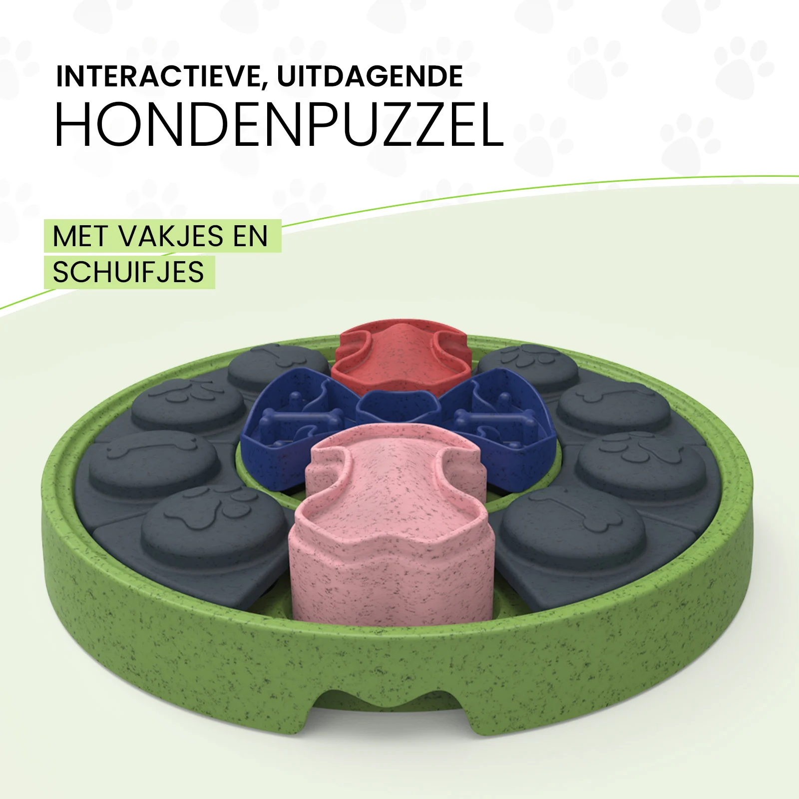 Hundepuzzle mit Schiebeteilen für Trockenfutter und Snacks – Eat Slow Live Longer Puzzle Disc – Bild 3