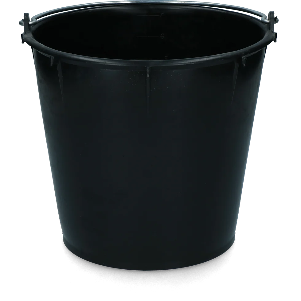 EMME00016R.png Eimer mit verzinktem Henkel, 7 l, Schwarz – Vplast – Bild 1