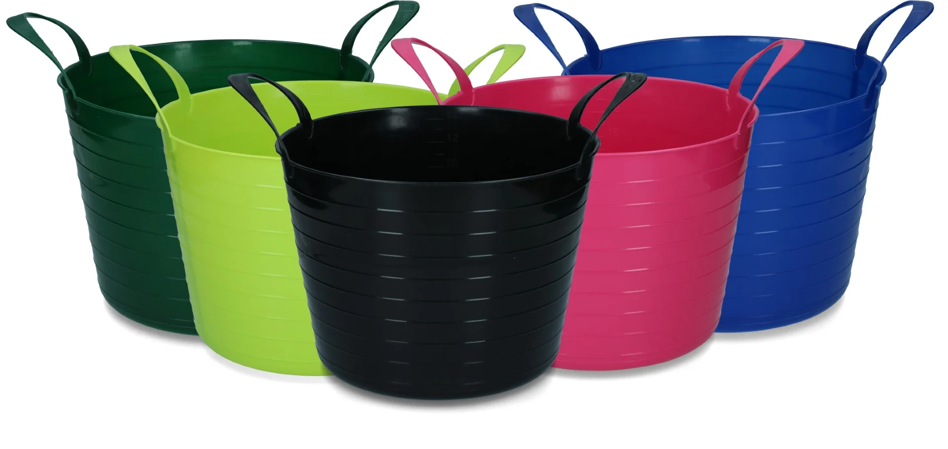 Flexibler Eimer mit zwei Handgriffen, 14 l, Blau – Vplast V-Trug Flexi – Bild 2