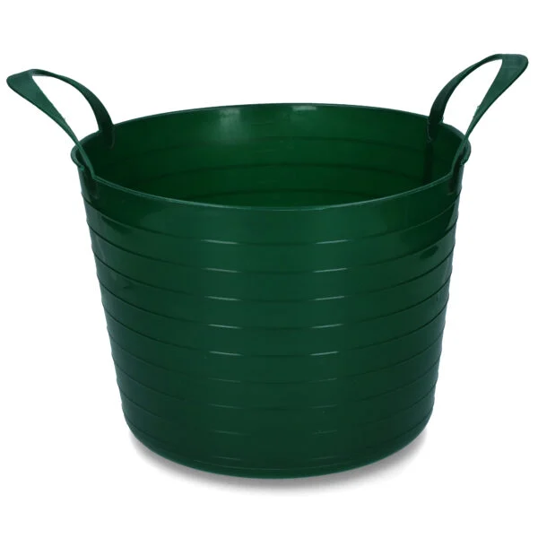 Flexibler Eimer mit zwei Handgriffen, 14 l, Grün – Vplast V-Trug Flexi