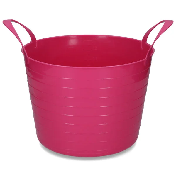 Flexibler Eimer mit zwei Griffen, 14 l, Rosa – Vplast V-Trug Flexi