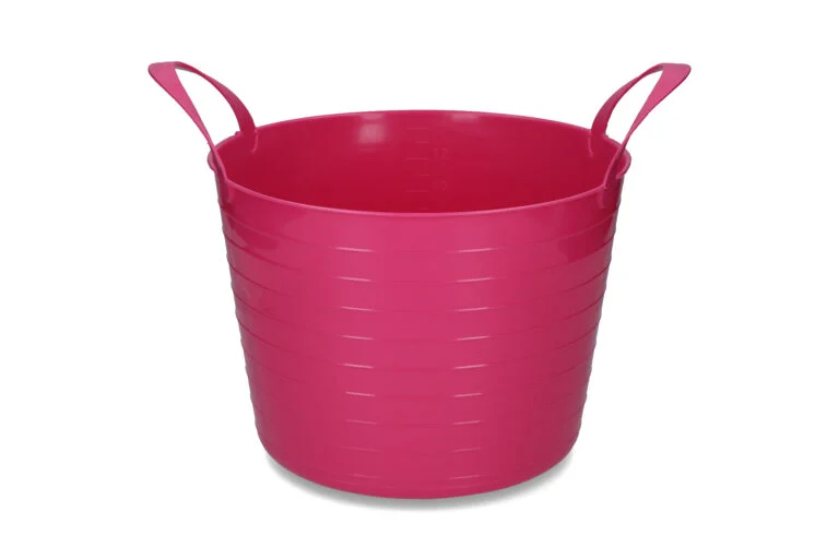 Flexibler Eimer mit zwei Griffen, 14 l, Rosa – Vplast V-Trug Flexi