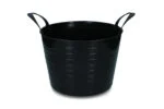 Flexibler Eimer mit zwei Handgriffen, 14 l, Schwarz – Vplast V-Trug Flexi