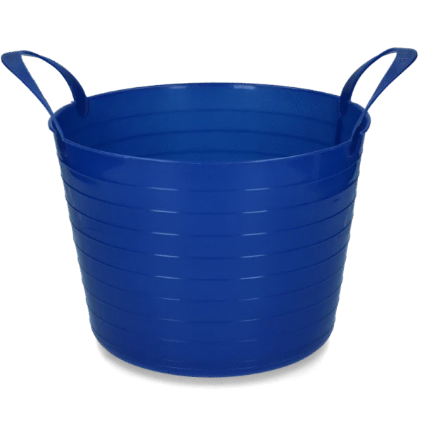 Flexibler Eimer mit zwei Griffen, 40 l, Blau – Vplast V-Trug Flexi