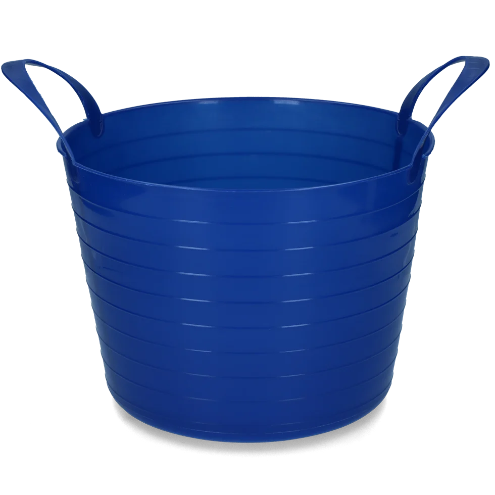 Flexibler Eimer mit zwei Griffen, 40 l, Blau – Vplast V-Trug Flexi – Bild 1