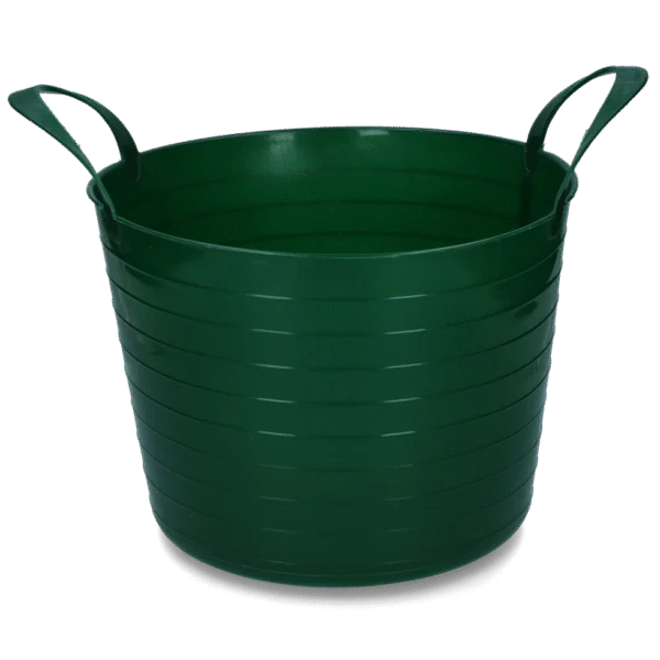 Flexibler Eimer mit zwei Griffen, 40 l, Grün – Vplast V-Trug Flexi