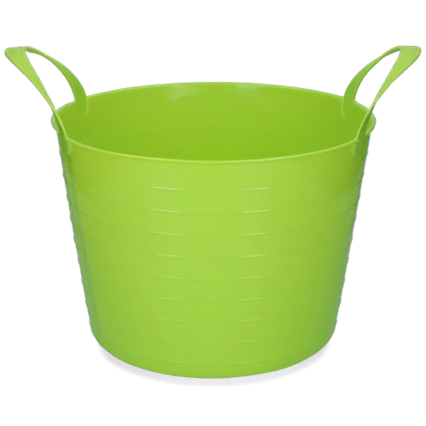 Flexibler Eimer mit zwei Griffen, 40 l, Limette – Vplast V-Trug Flexi