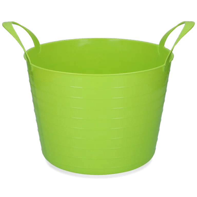 Flexibler Eimer mit zwei Griffen, 40 l, Limette – Vplast V-Trug Flexi