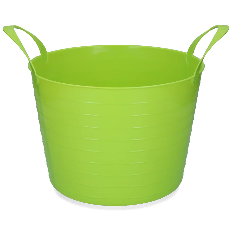 Flexibler Eimer mit zwei Griffen, 40 l, Limette – Vplast V-Trug Flexi – Bild 1