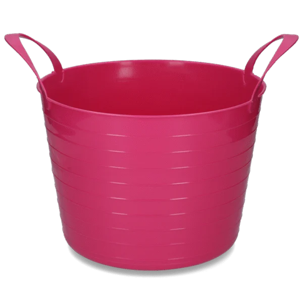 Flexibler Eimer mit zwei Handgriffen, 40 l, Rosa – Vplast V-Trug Flexi