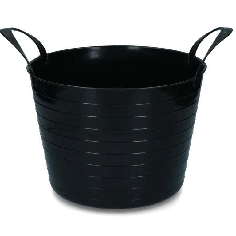 Flexibler Behälter mit zwei Griffen, 40 l, Schwarz – Vplast V-Trug Flexi