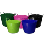 Flexibler Eimer mit Griffen, 65 l, Rosa – Vplast V-Trug Flexi – Bild 2