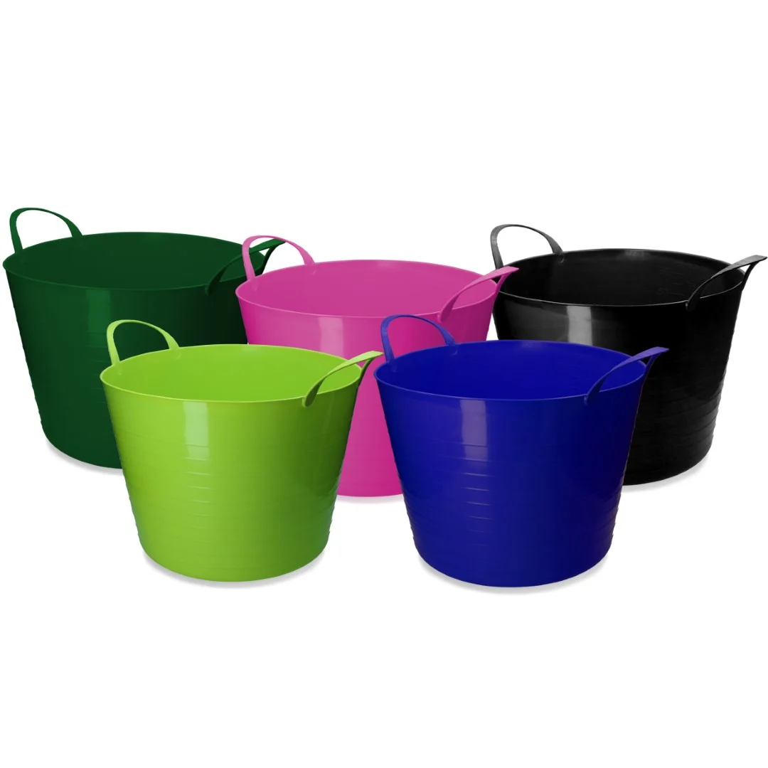 Flexibler Eimer mit Griffen, 65 l, Rosa – Vplast V-Trug Flexi – Bild 3