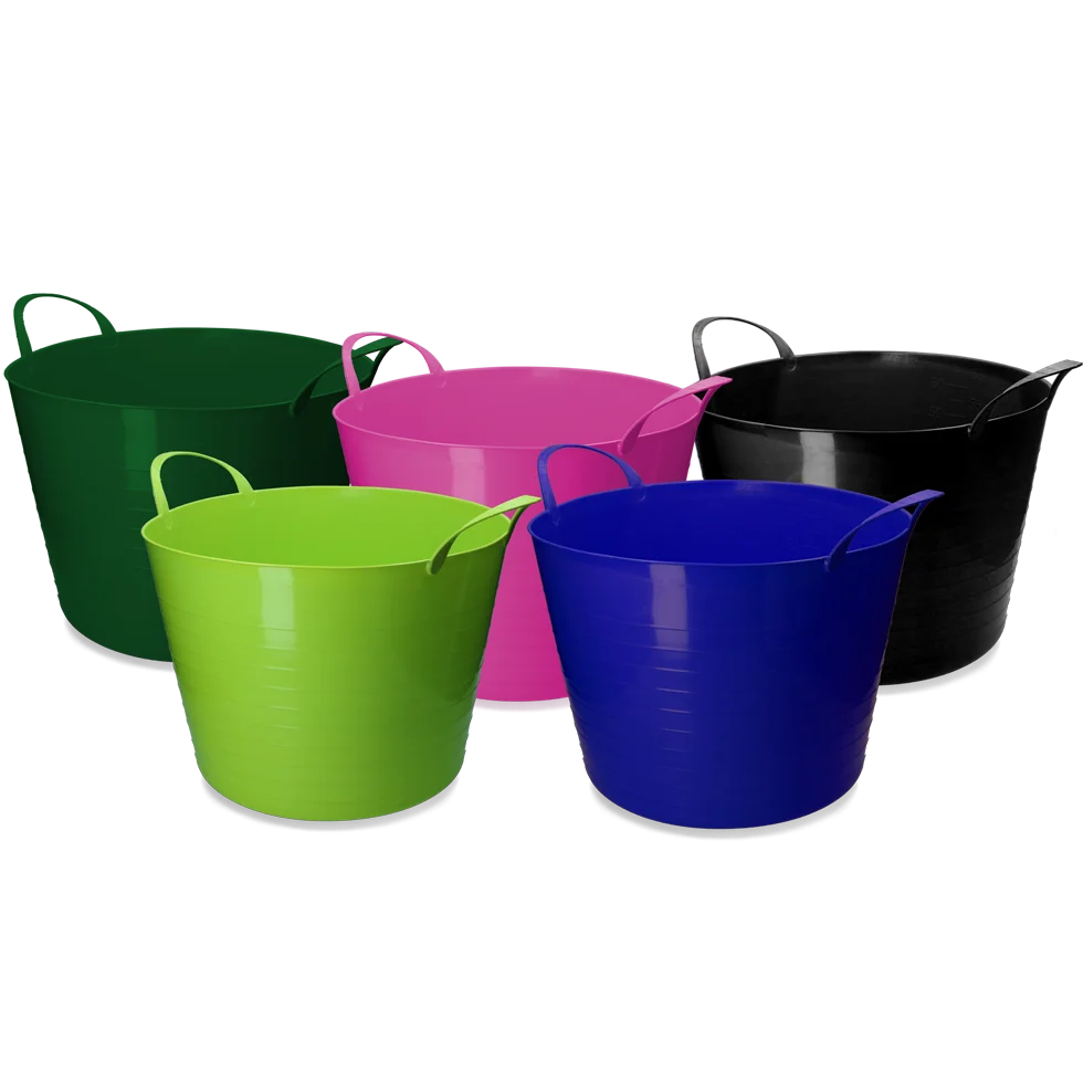 Flexibler Eimer mit Griffen, 65 l, Rosa – Vplast V-Trug Flexi – Bild 2