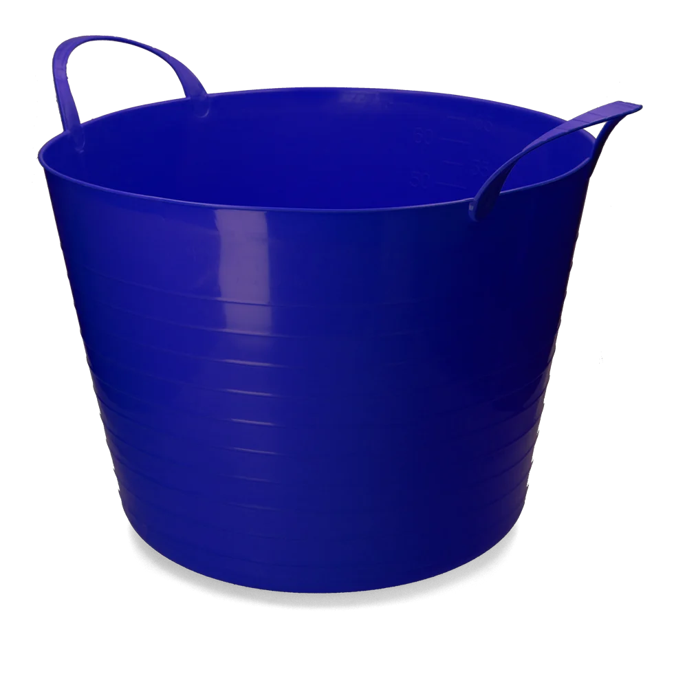 EMME000265B.png Flexibler Eimer mit Griffen, 65 l, Blau – Vplast V-Trug Flexi – Bild 1