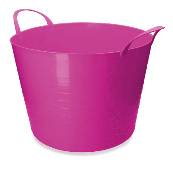 Flexibler Eimer mit Griffen, 65 l, Rosa – Vplast V-Trug Flexi