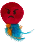 Katzenspielzeug Emoji mit Federn und MADNIP, ø 6 cm – Catmoji Angry – Bild 2