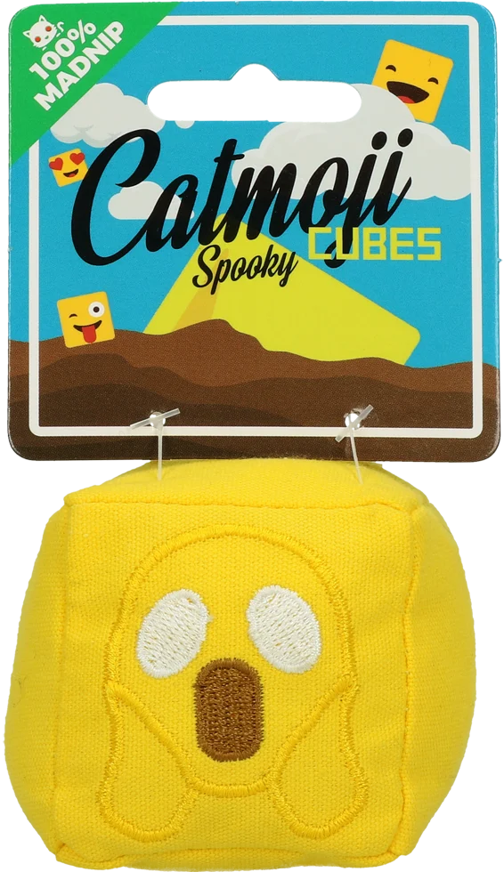 Spielwürfel für Katzen mit MADNIP, Ø 7 cm – Catmoji Cube Spooky – Bild 3