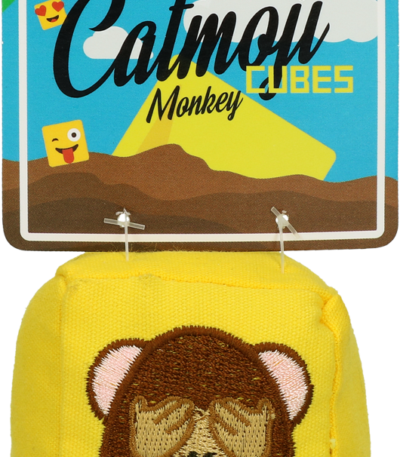 Katzenspielzeugwürfel mit MADNIP, 7 cm – Catmoji Cube Monkey
