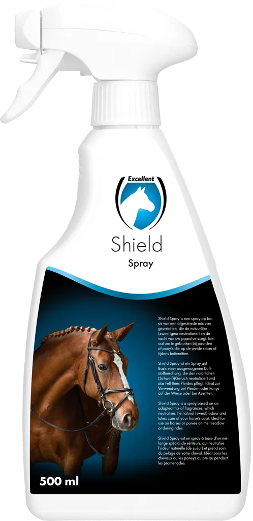 EQUI0001BC.png Geruchsneutralisierendes Spray für Pferde mit Duftstoffen, 500 ml – Excellent Horse Shield Spray – Bild 1
