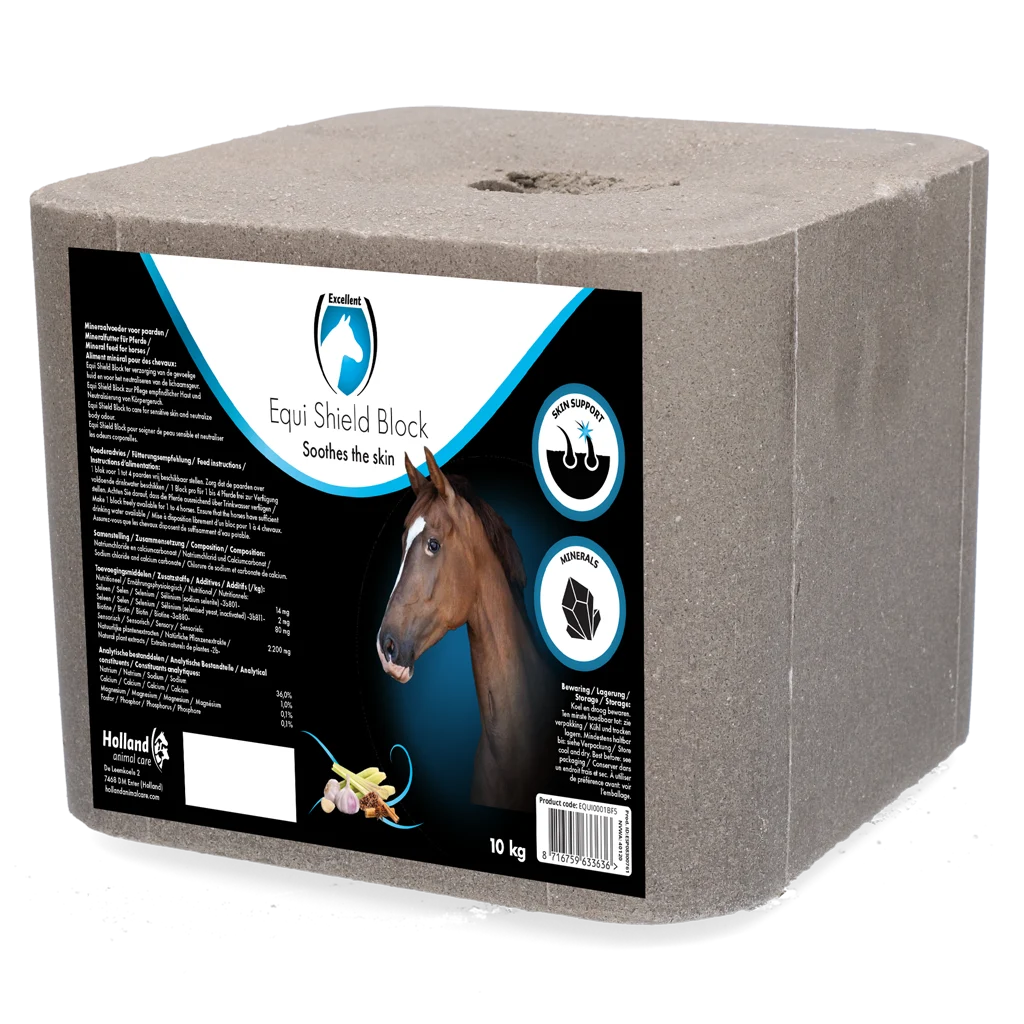 Salzleckstein für Pferde mit Knoblauch, 10 kg – Excellent Horse Shield Block – Bild 1