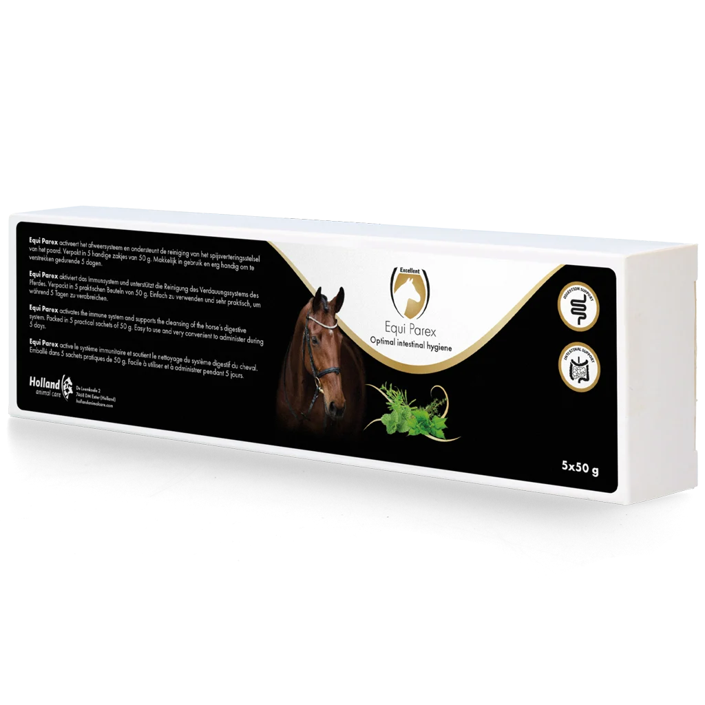 EQUI0001CG.png Kräuterergänzungsfuttermittel für Pferde, 5 x 50 g – Excellent Horse Parex – Bild 1