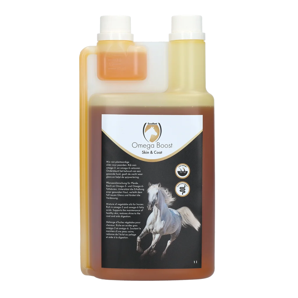 Pflanzenöl für Pferde mit Omega 3 und 6, 1 l – Excellent Horse Omega Boost – Bild 1