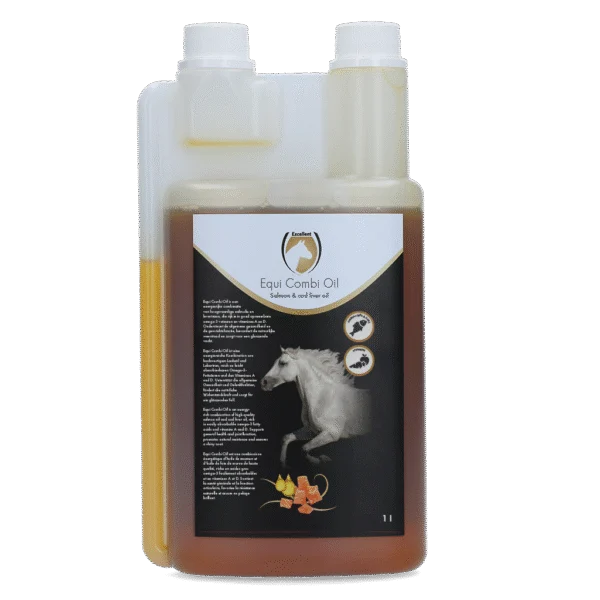 Futteröl für Pferde mit Lachsöl und Lebertran, 1 l – Excellent Horse Combi Oil