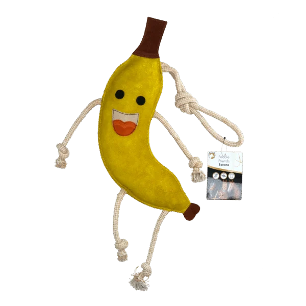 Stallspielzeug für Pferde aus Leder mit Jutefüllung, Banane, 40 x 12 x 5 cm – Excellent Horse Foodie Friends Banana