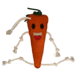 Stallspielzeug für Pferde aus Leder mit Jutefüllung, Möhre, 40 x 16 x 5 cm – Excellent Horse Foodie Friends Carrot – Bild 2