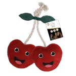 Pferdespielzeug für die Box aus Leder mit Knistergeräusch, Kirsche, 17 x 35 x 7 cm – Excellent Horse Foodie Friends Cherry