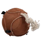Pferdespielball aus Wildleder mit Snackschlaufen, Braun – Excellent Horse Fun Play Ball Suede – Bild 2