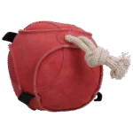 Pferdespielball aus Veloursleder mit elastischen Schlaufen, Rosa – Excellent Horse Fun Play Ball – Bild 2