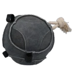 Pferdespielball aus Veloursleder mit elastischen Schlaufen, Grau – Excellent Horse Fun Play Ball